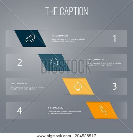 Outline Vegetables Set Of Potato, Murphy, Onion And Other Vector Objects