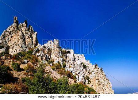 Exterior of Saint Hilarion Castle at Kirenia Northen Cyprus