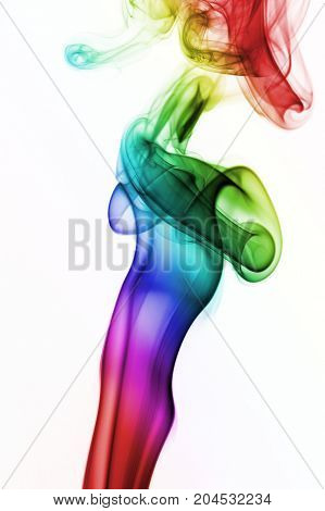Colorful rainbow smoke isolated on white background. Colors of gay pride. Lbgt concept