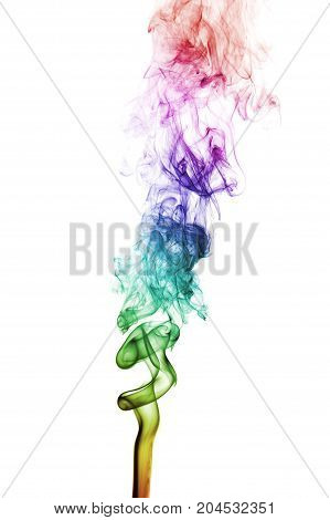 Colorful rainbow smoke isolated on white background. Colors of gay pride. Lbgt concept