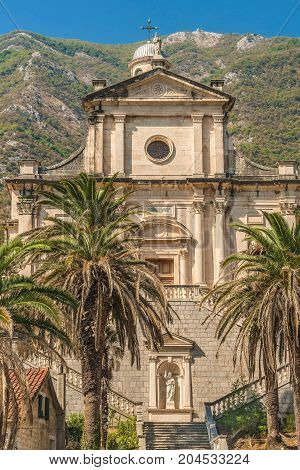 Prcanj, Montenegro The Bay of Kotor. Church of the Nativity of the Virgin.