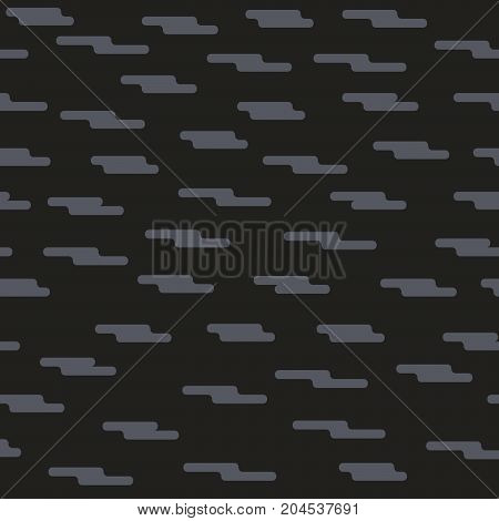 Geometric shapes, rounded pipes, lines pattern on black background