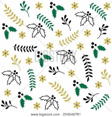 Winter seamless Christmas pattern and vector illustration