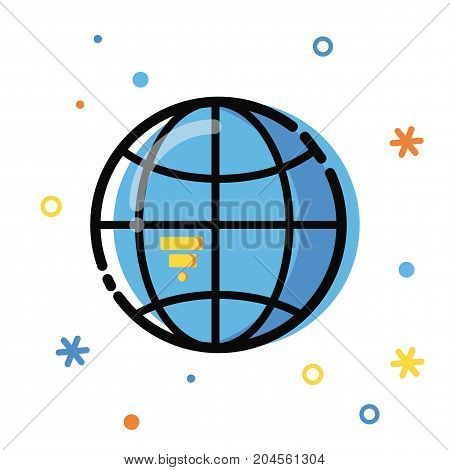 Line art flat Style. Global application development, business and information. Vector icons and elements collection. Finance Concept.