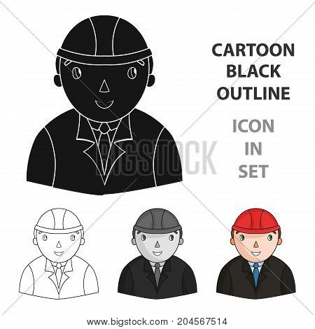 Architect icon in cartoon design isolated on white background. Architect symbol stock vector illustration.