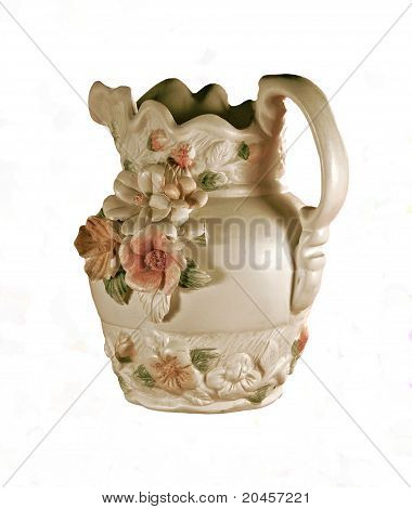 O jarro de porcelana.