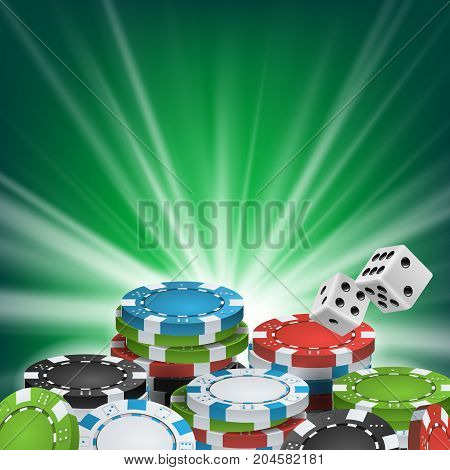 Poker Poster Vector. Online Poker Gambling Casino Billboard Sign. Jackpot Advertising