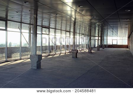 Construction of a shopping center and a beautiful view of the city