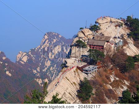 A Stunning View Fromthe Peak Of Huashan Mountain. Xian, China