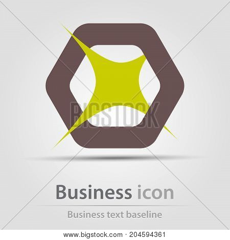 Originally created business icon with star and rounded haxagon