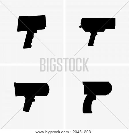 Set of four radar speed guns, shade pictures