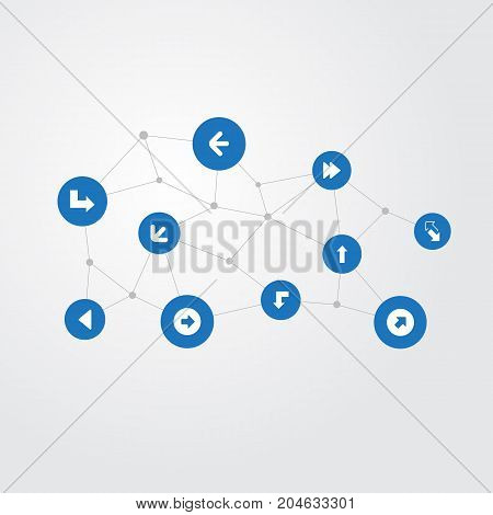 Elements Upward Direction, Pointer, Droping And Other Synonyms Increase, Direction And Reduction.  Vector Illustration Set Of Simple Arrows Icons.
