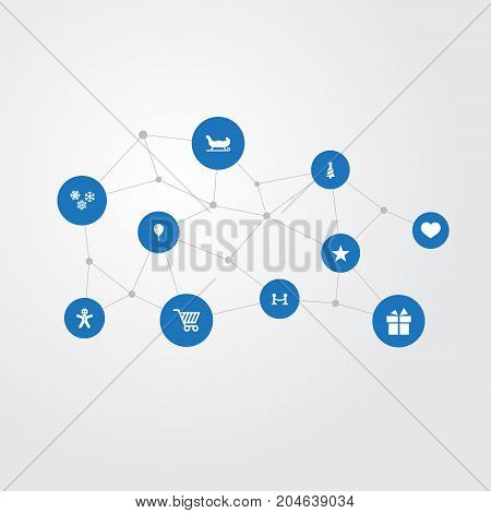 Vector Illustration Set Of Simple New Year Icons
