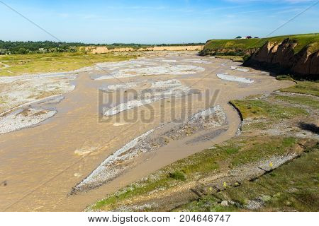 The Aksu River in Kazakhstan in the spring .
