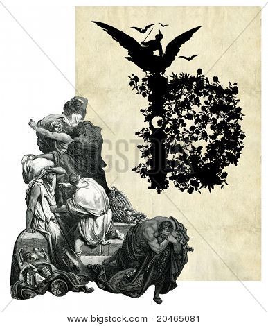 Victorian alkukirjain D pöllö ja pelottaa ihmisiä.