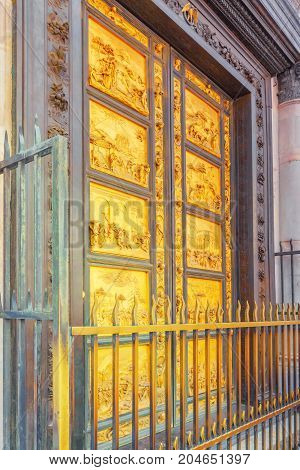 East Doors, Or Gates Of Paradise, By Lorenzo Ghiberti (porta Del Paradiso) On  Baptistery Of San Gio