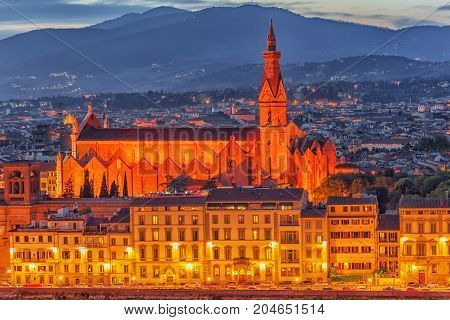 Basilica Of Santa Croce (basilica Di Santa Croce Di Firenze) On  Holy Cross Square (piazza Di Santa