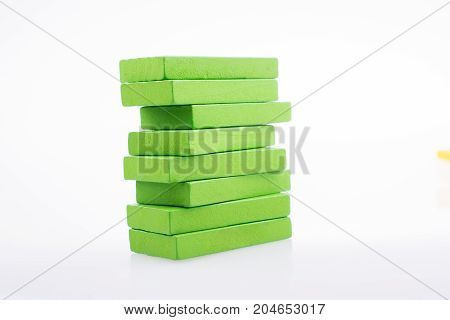 Coorful Domino Blocks On White Background