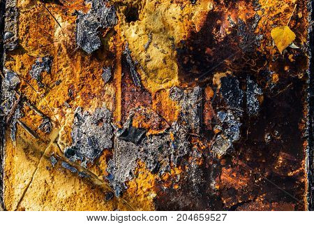 Abstract grunge yellow background. Rusty metal. Abstract yellow background