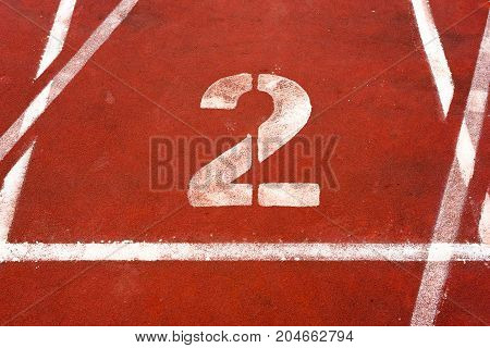 Number two on a athetics track, Chengdu, China