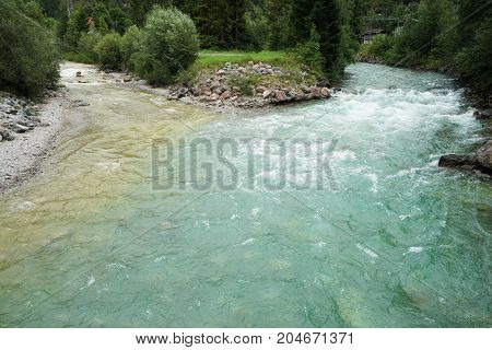 The Lech river in the Lechtal Alps
