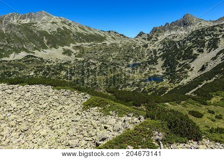 Amazing landscape with Prevalski lakes and Dzhangal peak, Pirin Mountain, Bulgaria