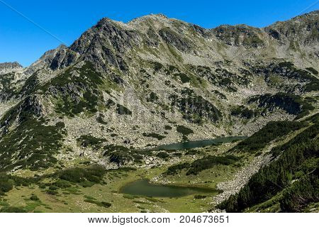 Amazing landscape with Prevalski lakes and Valyavishki chukar peak, Pirin Mountain, Bulgaria