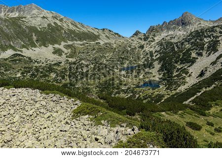 Amazing landscape with Prevalski lakes and Dzhangal peak, Pirin Mountain, Bulgaria