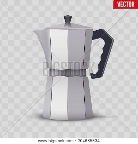 Classic Metal Coffee Maker Vintage Style Editable Vector Illustration Isolated On Transparent Background Classic Metal Coffee Maker Vintage Style Editable Vector Illustration Isolated On Transparent Background