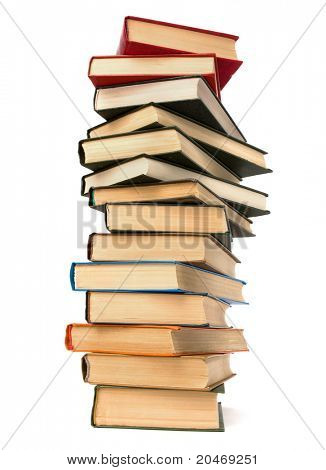 book stack isolated on  white background