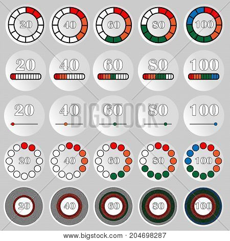 Set of different indicators. Vector eps10 illustration.