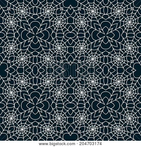 Seamless Pattern Of Spider Webs