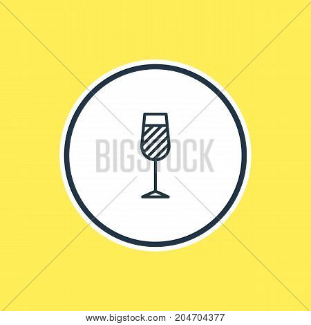 Beautiful Beverage Element Also Can Be Used As Goblet Element.  Vector Illustration Of Wineglass Outline.