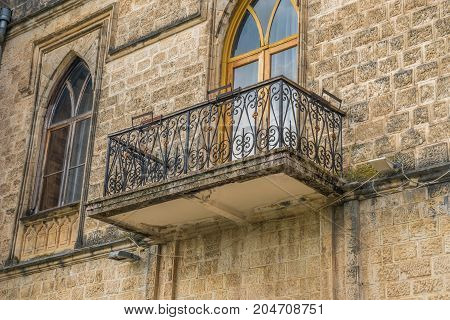 Balcony Of Dadiani Palace Located Inside A Park In Zugdidi, Georgia