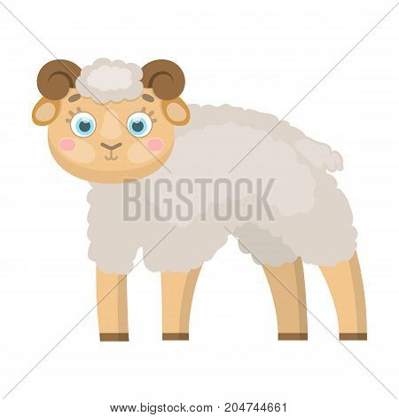 Sheep single icon in cartoon style.Sheep, vector symbol stock illustration .