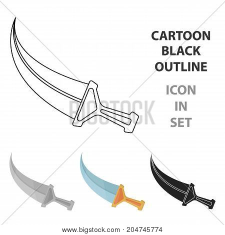Khanjar icon in cartoon style isolated on white background. Arab Emirates symbol vector illustration.