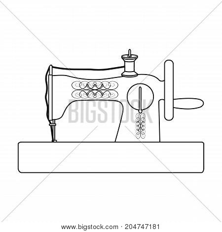 Hand sewing machine. Sewing and equipment single icon in outline style vector symbol stock illustration .