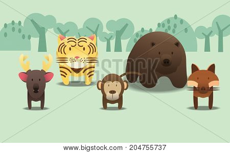 vector of conceptual character design of animal