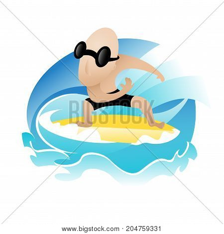 vector of character design of a surfer