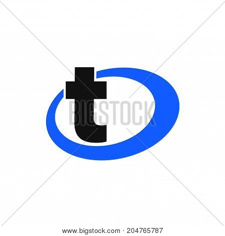 t letter in circle logo design, alphabet logo design