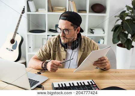 Musician Working On New Project