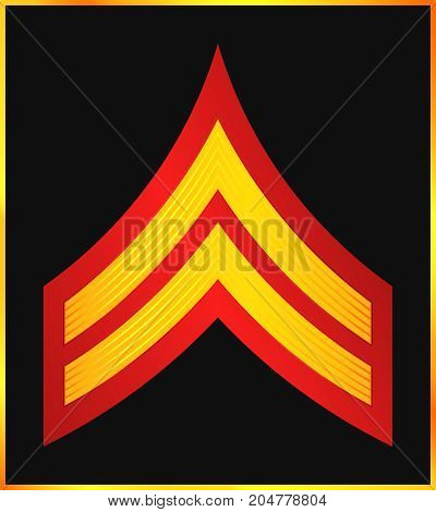 Military Ranks And Insignia. Stripes And Chevrons Of Army
