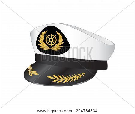 Vector illustration of captains hat on white background
