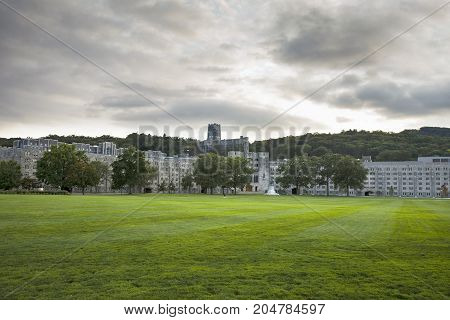 NEW YORK USA - Sep 18 2017: United States Military Academy (USMA) also known as West Point Army The Academy is a four-year coeducational federal service academy located in West Point New York