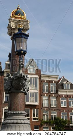 Lamppost Above The Crown In The Bridge Called Blue Bridge