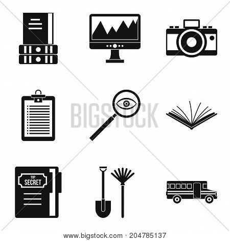 Data search icons set. Simple set of 9 data search vector icons for web isolated on white background