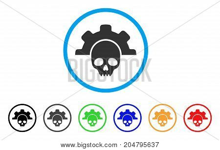 Dead Tools rounded icon. Style is a flat dead tools grey symbol inside light blue circle with black, gray, green, blue, red, orange color versions. Vector designed for web and software interfaces.