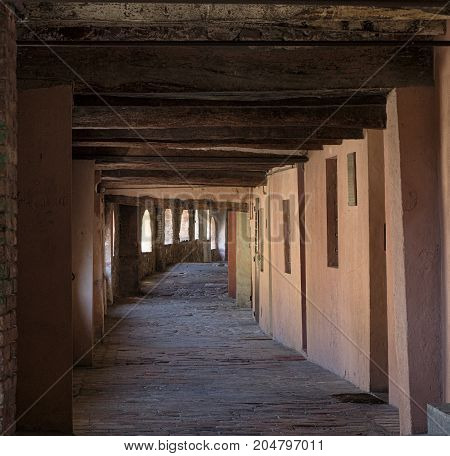 Brisighella (Ravenna Emilia Romagna Italy): the famous covered street known as via degli Asini or via del Borgo