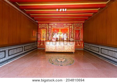 BANGKOK THAILAND - SEPTEMBER 3 2017: Wat Mangkorn Kammalawas temple (Leng Nuei Yee) Place of merit BANGKOK THAILAND.