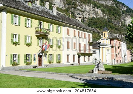 The Old Village Of Cevio On Maggia Valley